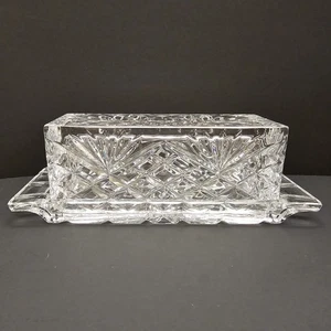 Vintage Shannon by Godinger Crystal Covered Butter Dish -  "Dublin" Pattern - Picture 1 of 7