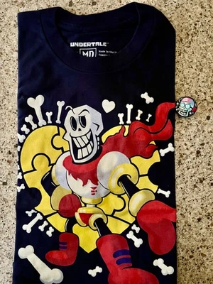 New Undertale Fangamer Bonetrousle T-Shirt Med & Button - Image 1 of 3