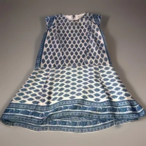 Madewell XS Dress Ivory Blue Print Lightweight - Picture 1 of 12