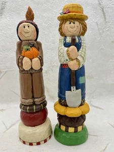 2 Figurine Eddie Walker Midwest of Cannon Falls contadino e nativi americani 10”HTF - Foto 1 di 13