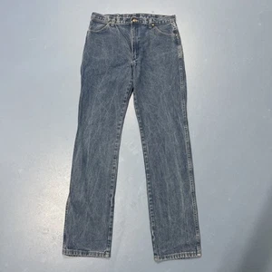Wrangler Mens Jeans 36x38 Wash Blue Denim Cowboy Cut Straight Leg - Picture 1 of 5