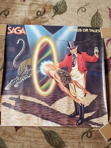 SAGA 1983 POSTER HEADS OR TALES 36" x 36" CBS RECORDS Rock Pop - Picture 1 of 7