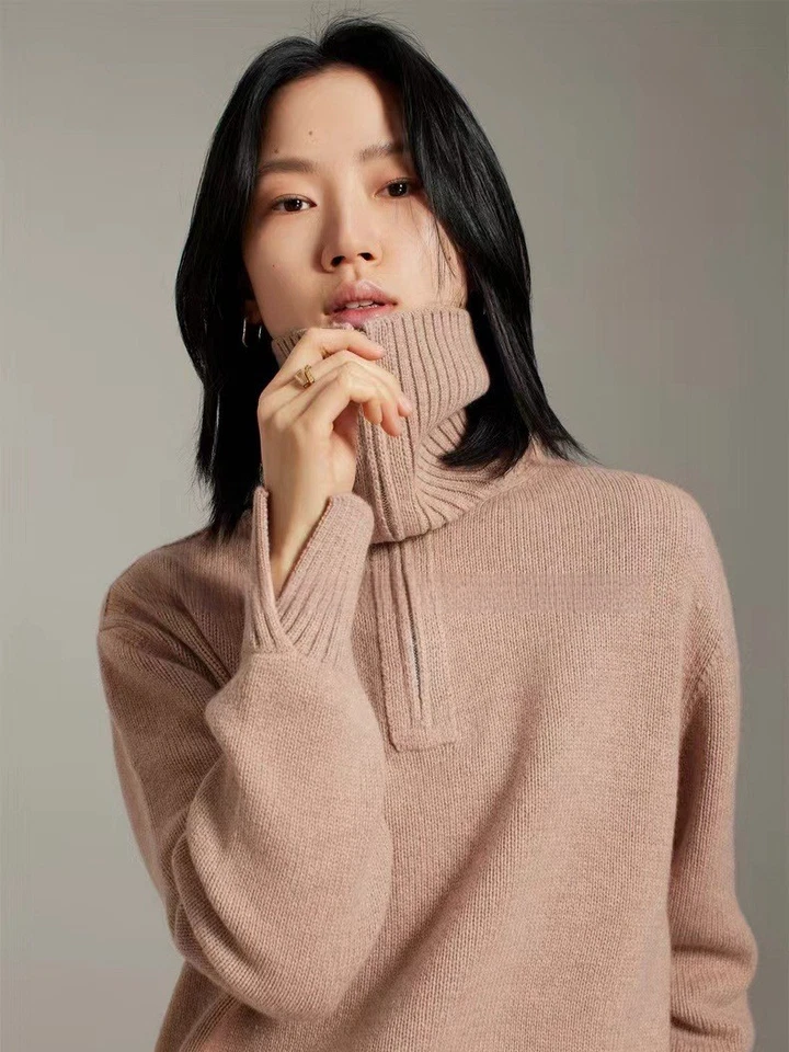 THE ROW Womens Wool Knitting Retro Thick Needle Shape Lazy Style Sweater - Image 1 of 4