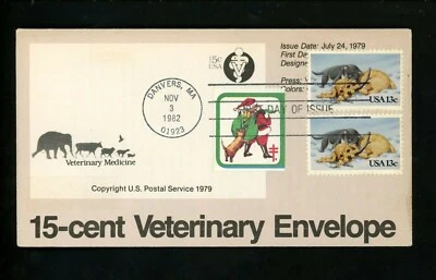 Ranto Cachet US FDC #2025 on U595 Dog cat pets Christmas Santa Veterinary 1982 - Image 1 of 2