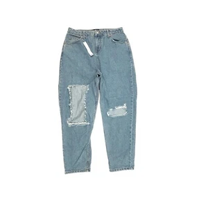 NEU ASOS Distressed Straight Damen Gr. 30 28 Petite Medium Blue Denim Jeans - Bild 1 von 4