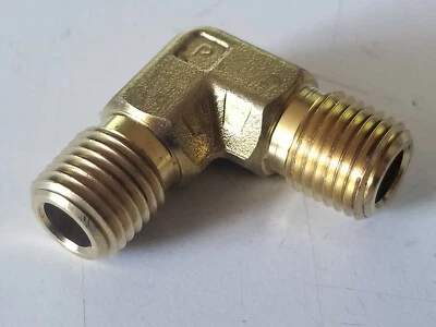 New Parker 1/4" npt Brass Male Elbow, 1/4-CR-B - Image 1 of 3