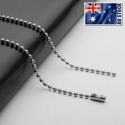 Wholesale 316L Stainless Steel Ball Bead Necklace Chain For Pendants 16" - 36" - image 1 of 4