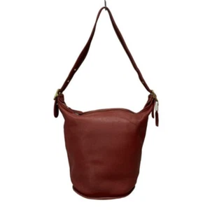 Borsa a tracolla Coach 9085 vintage made in USA pelle rossa secchiello borsone usata - Foto 1 di 10