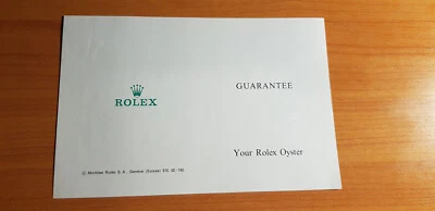 Rolex Oyster Guarantee simple inglés blanco en buen estado Foto 1 de 2