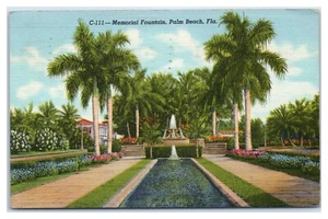 Memorial Fountain in Palm Beach Florida Postkarte - Bild 1 von 2