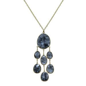 Black Friday Sale black Rutile Gemstone Necklace 925 Silver Jewelry NK-5024