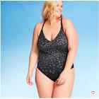 Kona Sol Black Animal Spot Print Swimsuit Plus Size Brand New Choose Size