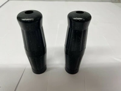 Kawasaki Vintage style black Metal flake coke bottle street Grips 1" 130MM - Image 1 of 4