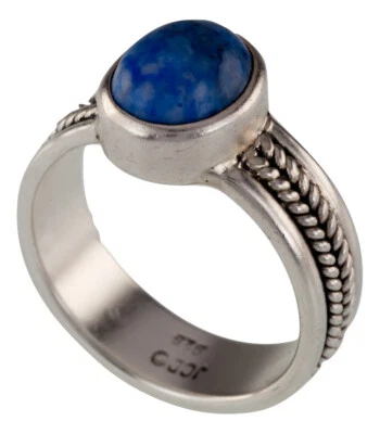 Anillo Trenzado De Plata Esterlina De Nephrita Azul Talla 8.50 - Imagen 1 de 4