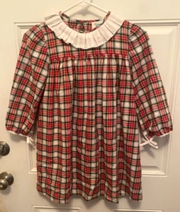 Shrimp & Grits Red Plaid Dress With Pleated Collar Girl size 7 - Picture 1 of 6