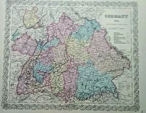 Germany 1856 Colton's Maps first edition railroads main roads etc. - Picture 1 of 2
