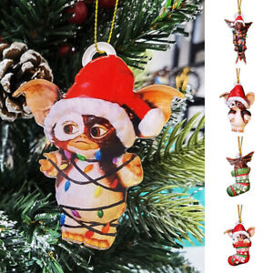 Christmas Gremlins Gizmo Fairy Light Santa Cap Hanging Figurine Xmas Tree Decor