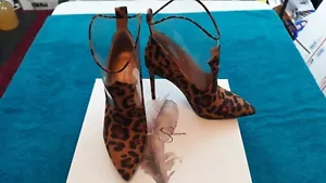 NUEVO BOTÍN JESSICA SIMPSON GAMUZA ESTAMPADO LEOPARDO STILETTO TACÓN ALTO BOMBA - Imagen 1 de 6