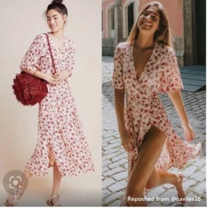 ✨NUEVO CON ETIQUETAS $228 FIEL A LA MARCA Maxi Vestido Riveria Envolvente Nordstrom Saks Talla 8/Mediano - Imagen 1 de 13