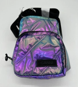 NEW Ganni Bag Quilted Recycled Tech Mini Rainbow Crossbody Bag Polyester NWT - Picture 1 of 4