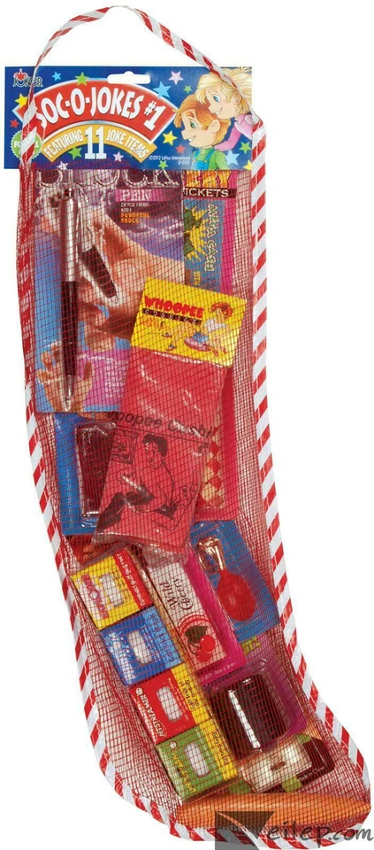 Soc-O-Jokes #1 Feature 11 Joke Items Christmas Stocking Magic Funny Gag Prank