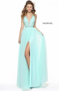 Sherri Hill 50868 mintgrün atemberaubendes Festzug Gala Kleid Dress Gr. 10 - Bild 1 von 4