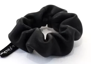 Leder Haargummi Armband Scrunchie breit Haarschmuck Nappa Zopf Frisur Schwarz - Bild 1 von 3
