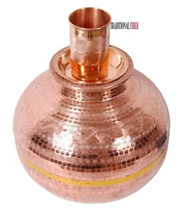 Pure Copper Matka Water Dispenser Container Pot with 1 Glass Tumbler, 12 litres - Picture 1 of 5