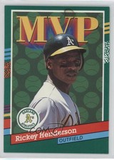 1991 Donruss Rickey Henderson (3 Light Blue Stripes on Left) #387.1 HOF