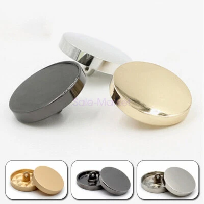 10Pcs Metal Round Buttons Zinc Alloy Shank Button Coat Jacket Clothes Fastener - Image 1 of 4