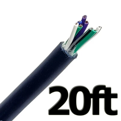 20 FT 18 AWG Gauge 9 Conductor Speed Wire Speaker Trailer Copper Stranded Cable - Image 1 of 2