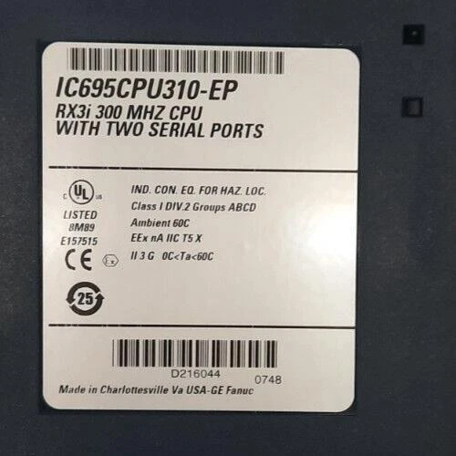 GE FANUC IC693CPU310-EP CP310 Rx3i 300 MHZ CPU WITH TWO SERIAL PORTS - Image 1 of 4
