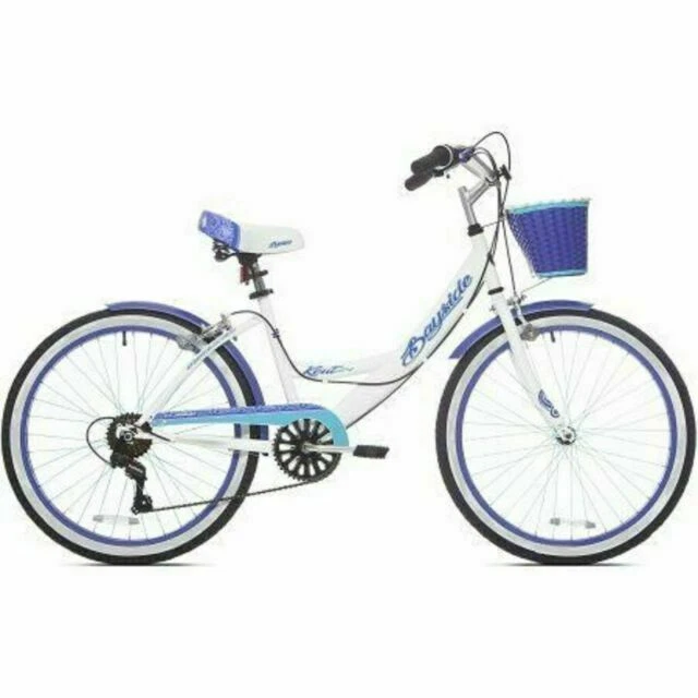 Kent 62443 24 inch Bayside Multi-Speed Girl's Bike - White/Purple
