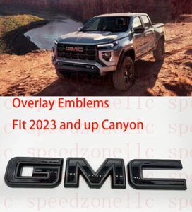 Insignia emblema superpuesta negra mate delantera GMC apta para 2023+ GMC Canyon - Imagen 1 de 8