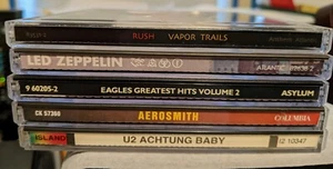 Classic Rock CD Lot #2 - Led Zeppelin Aerosmith Eagles U2 Rush - Picture 1 of 5