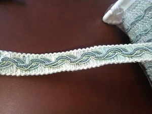 18YDS 3/4" BRAID CONSO TRIMS 021415 Celadon green over lt & deep greens #6 - Picture 1 of 1