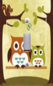Light Switch Plate & Outlet Covers TWO OWLS ON A SWING *CUTE* - Picture 1 of 26