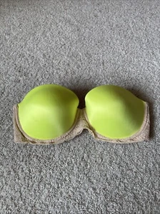 Victoria’s Secret PINK 36C Multi-Way Push-Up Strapless Bra Neon Yellow Nude - Picture 1 of 8