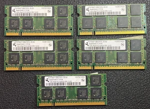 Lot of 5, 1GB 2RX8 PC2-5300S-555-12-E0 LAPTOP MEMORY RAM HYS64T128021EDL-3S-B2 - Picture 1 of 7