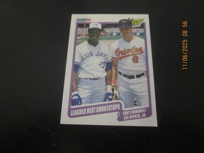 CAL RIPKEN JR./TONY FERNANDEZ 1990 FLEER LEAGUES BEST SHORTSTOPS CARD #634 - Image 1 of 2
