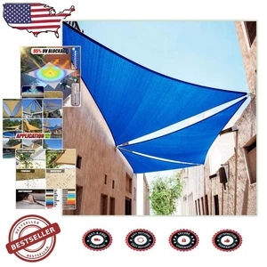 10' x 15' x 18' rechtes Dreieck blau Sonnenschutz Segel - wasserdicht & UV-beständig - Bild 1 von 9