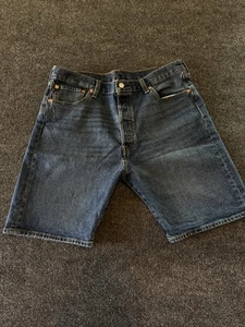 Levis 501 Button Fly Shorts Men’s 36 Denim Jorts Blue Skater Jean Dad Y2K - Picture 1 of 9