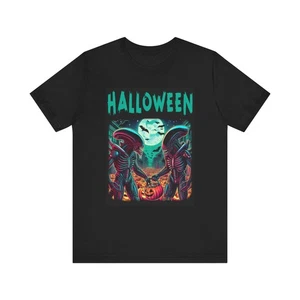 Halloween Alien Spooky Night Unisex T-Shirt - Bild 1 von 53