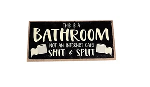 NEW wood sign home decor novelty hanging bathroom internet cafe - Picture 1 of 4