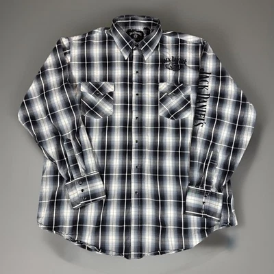 Jack Daniels Antiguo No. Camisa 7 Rodeo Bordada Para Hombres XL Perla Snap Vaquero Occidental Foto 1 de 4