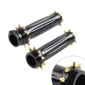 Spikes 1'' Motorcycle Hand Grips Handlebar For Harley Softail Touring Dyna - Picture 1 of 6