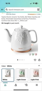 Toptier Elektrischer Keramik Teekessel, Wasser schnell und einfach kochen, abnehmbar... - Bild 1 von 6