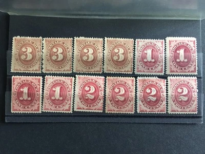 US STAMPS SC# J3, J22-J23 1c-3c Early Postage Due Stamps CV $1250.00 MINT/UNUSED - Image 1 of 4