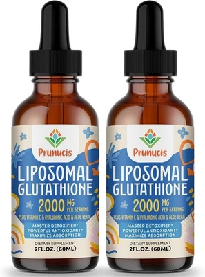 Prunucis 2000MG Liposomal Glutathione Liquid 98% Absorption Glutathione Liqui... - Image 1 of 4