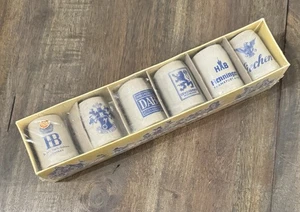 Vintage Hofbrauhaus West Germany Mini Bierkrüge Stein 6er Set Shot NEU - Bild 1 von 7